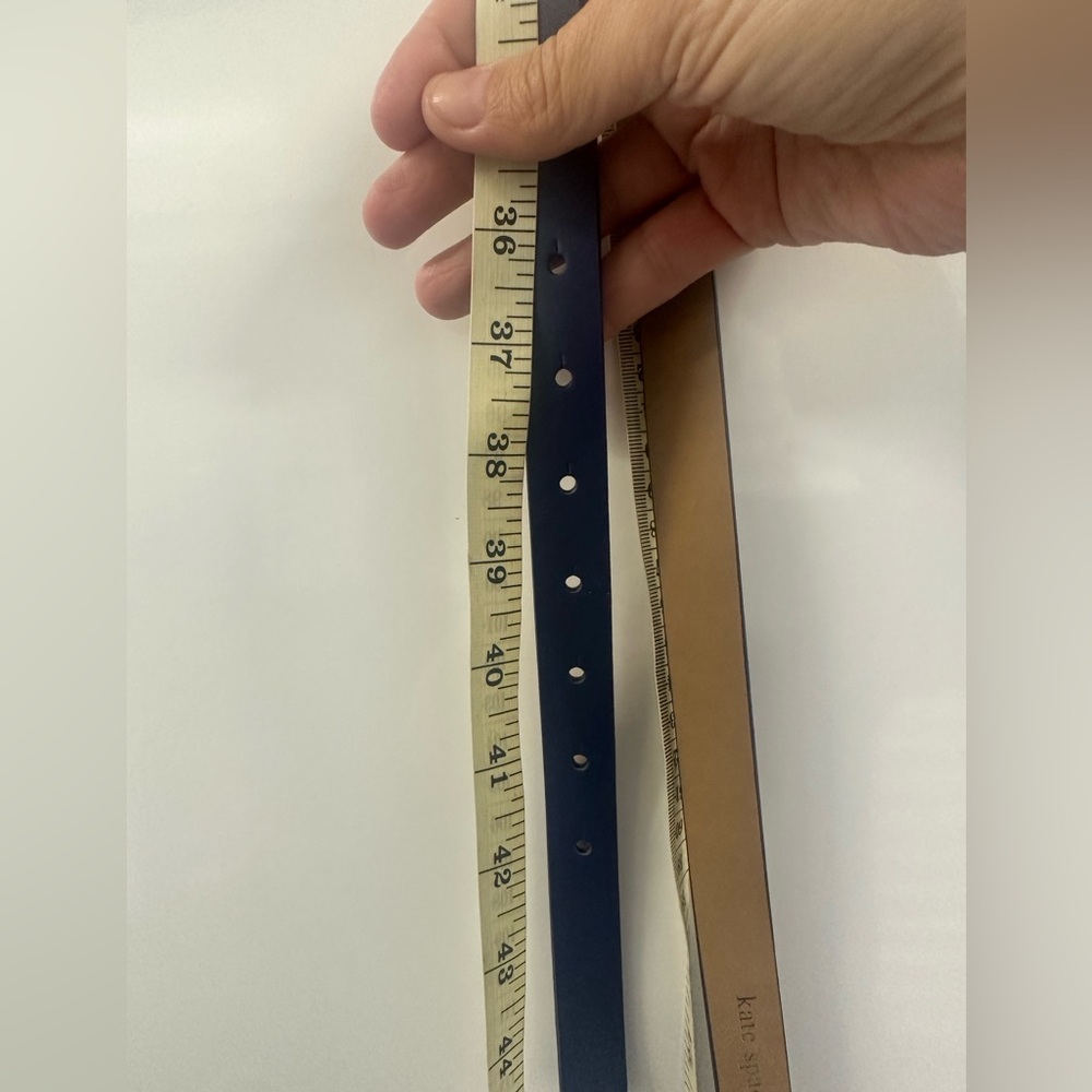 Kate Spade Navy Blue Thin Leather Belt XL - Picture 4 of 6